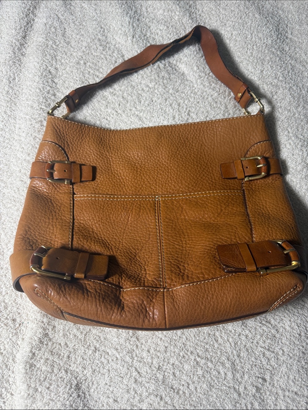 Michael Kors Leather Shoulder Bag in Cognac Brown - Classic Women’s Tote